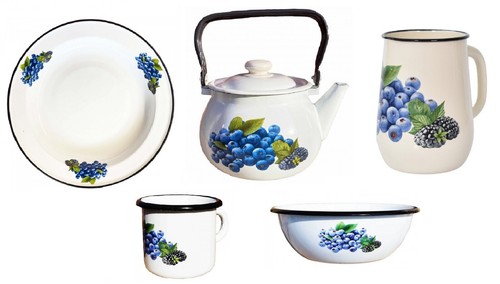 Emaillierte geschir blaubeere - emaillierte,