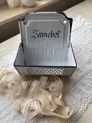 Emaille wandbehälter zwiebeln - emaille,