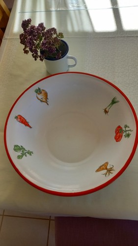 Emaille schüssel und - und, tasse