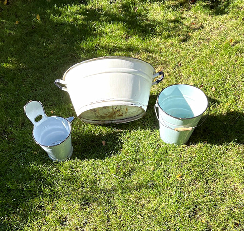 Emaille set teilig - emaille-set, 3-teilig