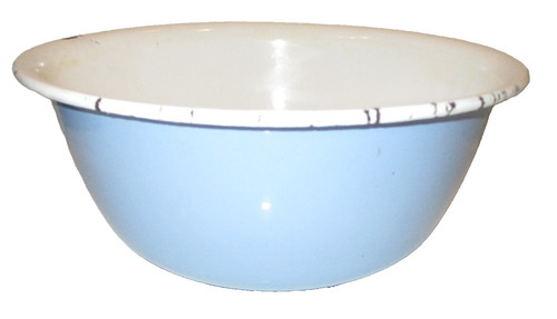 Hellblau emaillierte schüssel - hellblau,