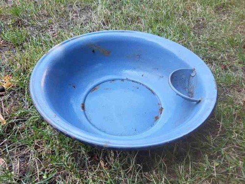 Alte blaue emaille schüssel - emaille,
