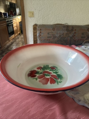 Vintage emaille schüssel - emaille,