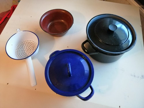 Konvolut emaille töpfe mit - konvolut,