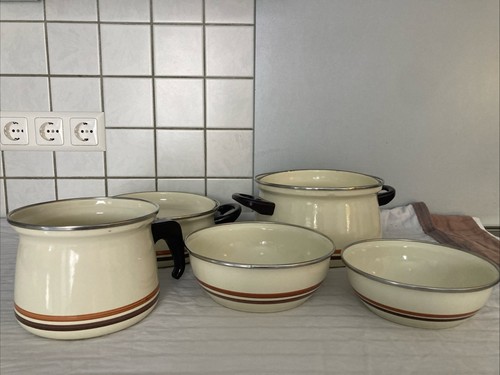 Altes emaille kochset töpfe - kochset,